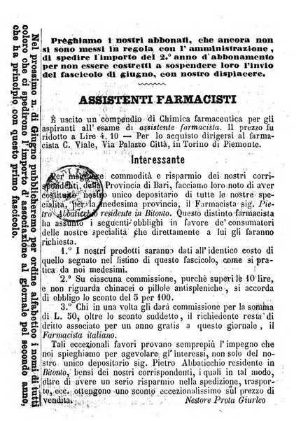 Il farmacista italiano ed il medico pratico rivista mensile di scoverte chimico farmaceutiche e mediche ...