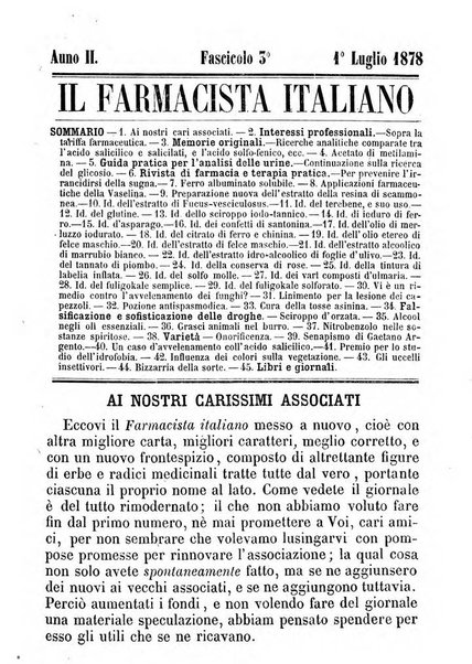 Il farmacista italiano ed il medico pratico rivista mensile di scoverte chimico farmaceutiche e mediche ...