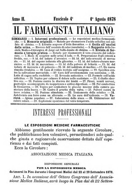 Il farmacista italiano ed il medico pratico rivista mensile di scoverte chimico farmaceutiche e mediche ...