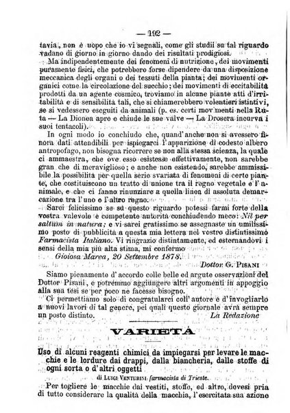 Il farmacista italiano ed il medico pratico rivista mensile di scoverte chimico farmaceutiche e mediche ...