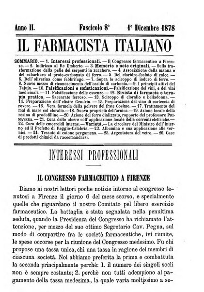 Il farmacista italiano ed il medico pratico rivista mensile di scoverte chimico farmaceutiche e mediche ...