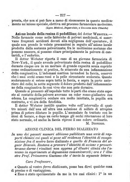 Il farmacista italiano ed il medico pratico rivista mensile di scoverte chimico farmaceutiche e mediche ...