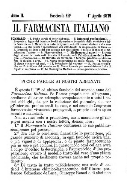 Il farmacista italiano ed il medico pratico rivista mensile di scoverte chimico farmaceutiche e mediche ...