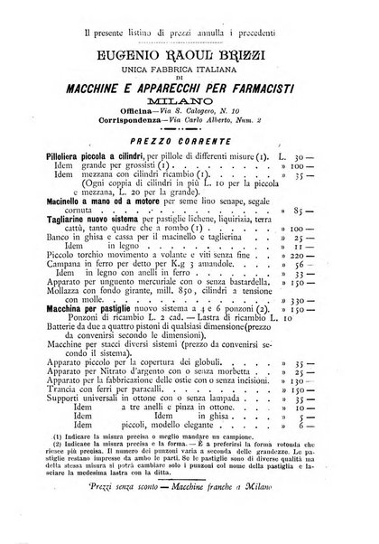 Il farmacista italiano ed il medico pratico rivista mensile di scoverte chimico farmaceutiche e mediche ...