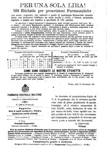 Il farmacista italiano ed il medico pratico rivista mensile di scoverte chimico farmaceutiche e mediche ...