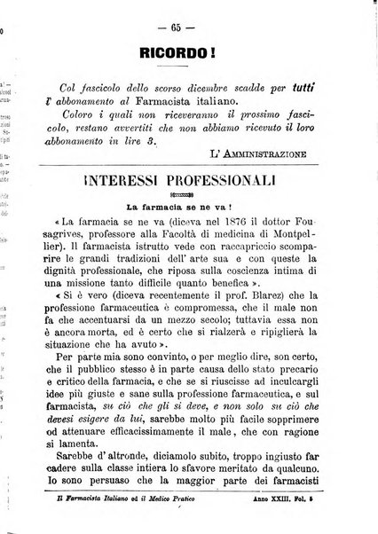 Il farmacista italiano ed il medico pratico rivista mensile di scoverte chimico farmaceutiche e mediche ...