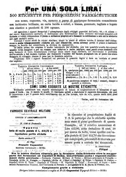 Il farmacista italiano ed il medico pratico rivista mensile di scoverte chimico farmaceutiche e mediche ...