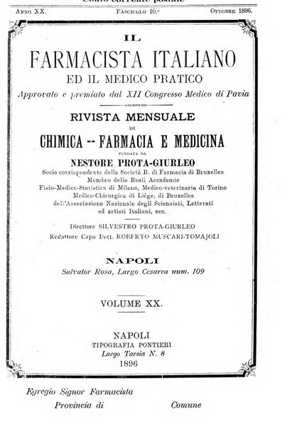 Il farmacista italiano ed il medico pratico rivista mensile di scoverte chimico farmaceutiche e mediche ...