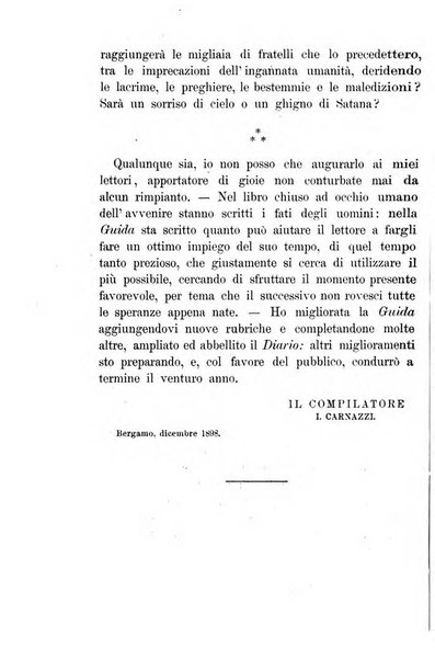 Diario guida della citta e provincia di Bergamo