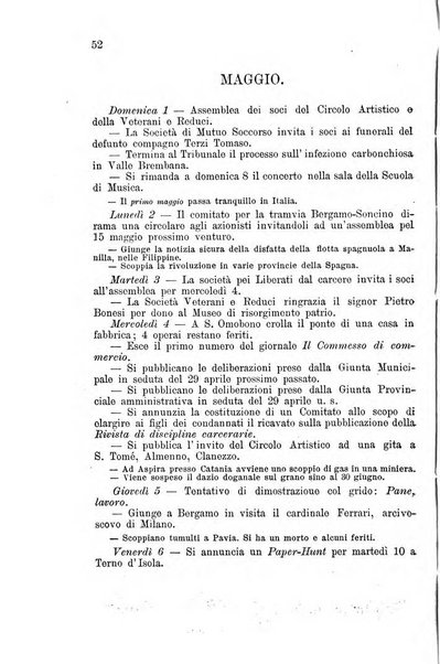 Diario guida della citta e provincia di Bergamo