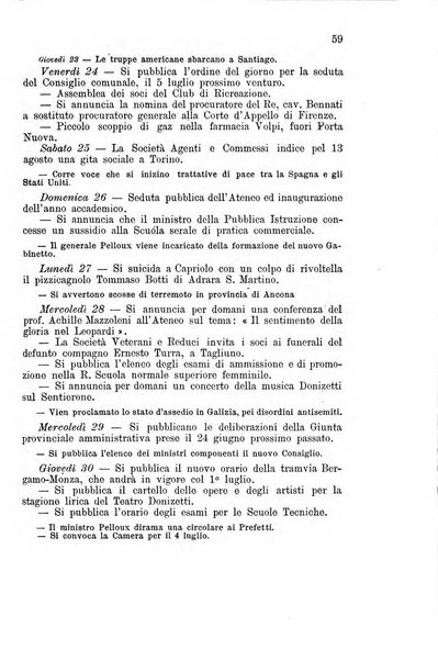 Diario guida della citta e provincia di Bergamo