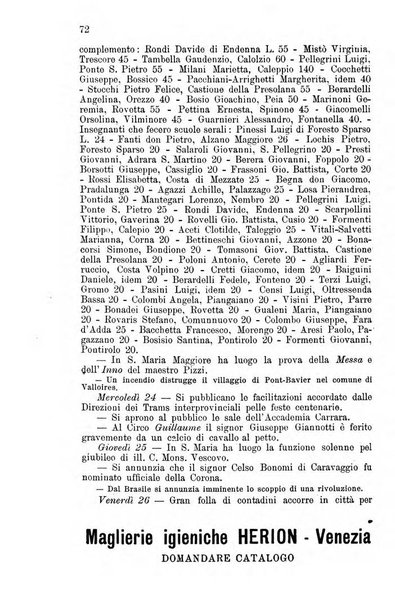 Diario guida della citta e provincia di Bergamo