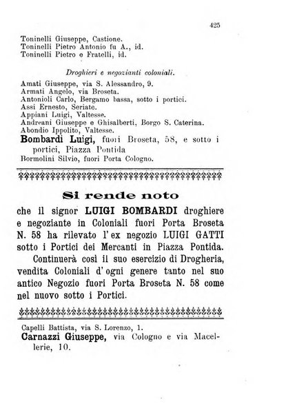 Diario guida della citta e provincia di Bergamo