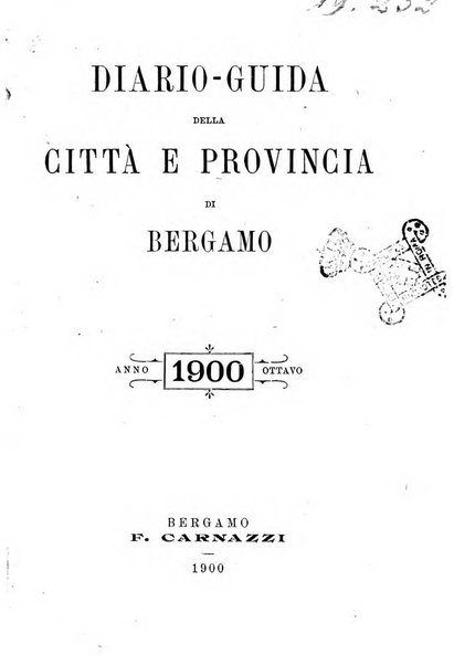 Diario guida della citta e provincia di Bergamo