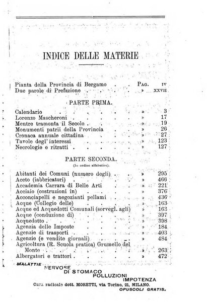 Diario guida della citta e provincia di Bergamo