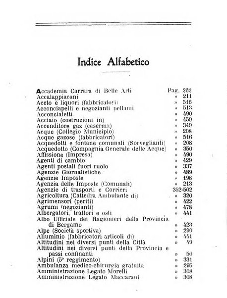 Diario guida della citta e provincia di Bergamo