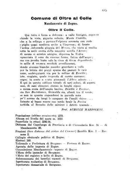 Diario guida della citta e provincia di Bergamo