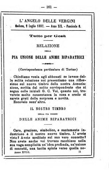 L'angelo delle vergini periodico mensile modenese