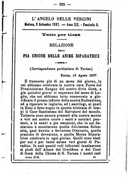 L'angelo delle vergini periodico mensile modenese