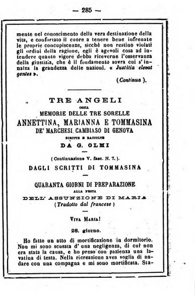 L'angelo delle vergini periodico mensile modenese