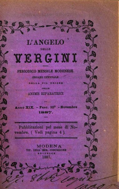 L'angelo delle vergini periodico mensile modenese