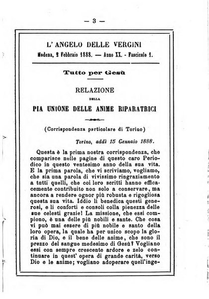 L'angelo delle vergini periodico mensile modenese