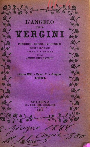 L'angelo delle vergini periodico mensile modenese