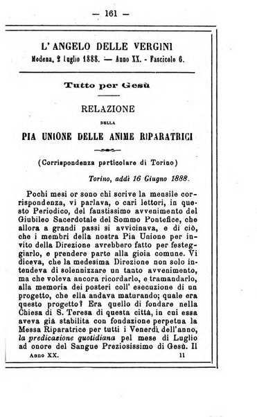 L'angelo delle vergini periodico mensile modenese