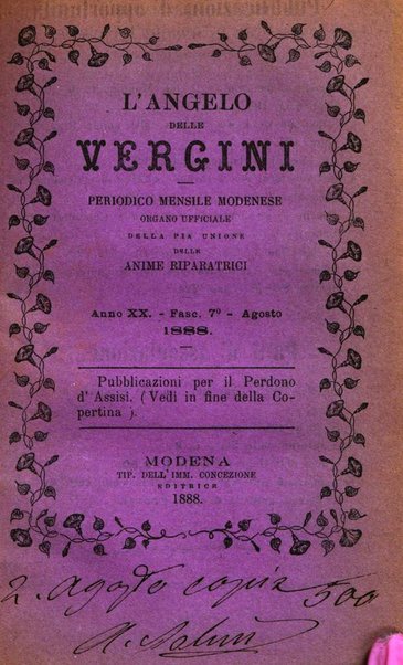 L'angelo delle vergini periodico mensile modenese