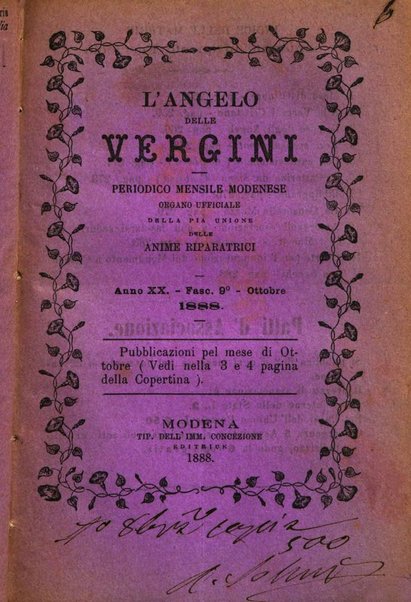 L'angelo delle vergini periodico mensile modenese