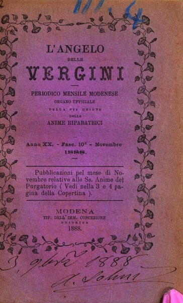 L'angelo delle vergini periodico mensile modenese