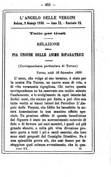 L'angelo delle vergini periodico mensile modenese