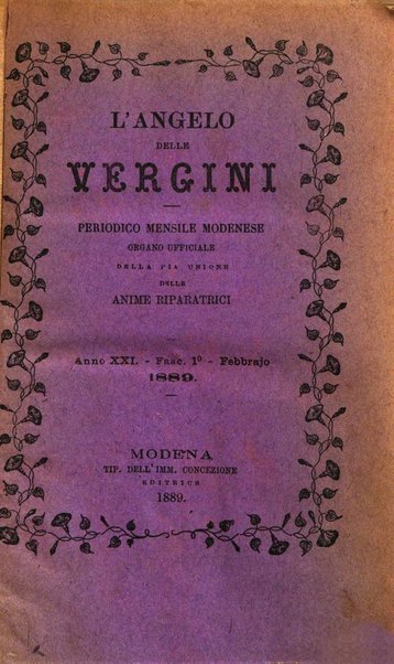 L'angelo delle vergini periodico mensile modenese