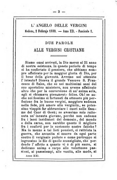 L'angelo delle vergini periodico mensile modenese