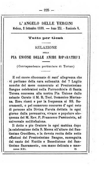 L'angelo delle vergini periodico mensile modenese