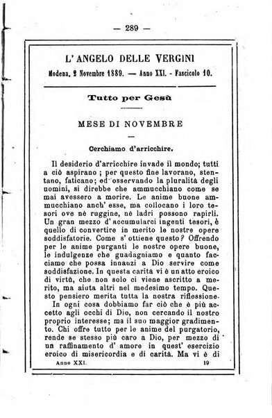 L'angelo delle vergini periodico mensile modenese