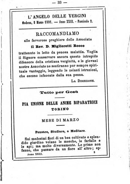 L'angelo delle vergini periodico mensile modenese