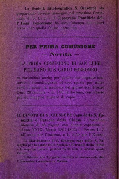 L'angelo delle vergini periodico mensile modenese