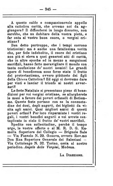 L'angelo delle vergini periodico mensile modenese