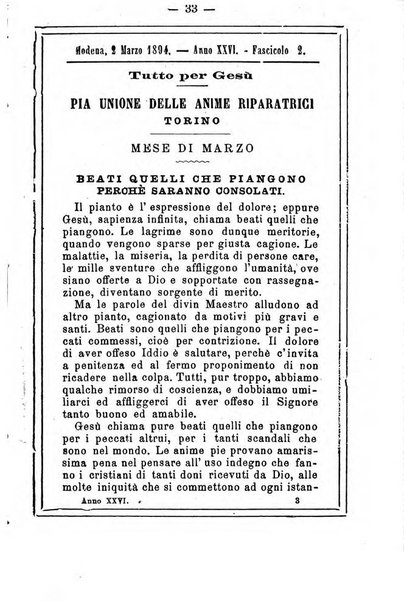 L'angelo delle vergini periodico mensile modenese