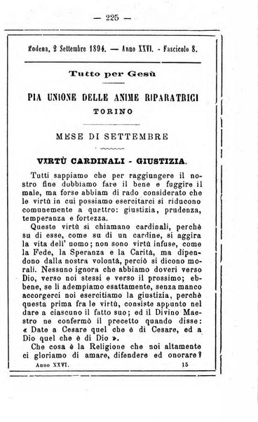 L'angelo delle vergini periodico mensile modenese