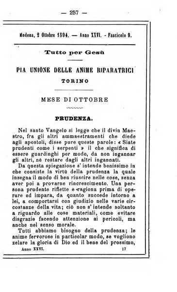 L'angelo delle vergini periodico mensile modenese