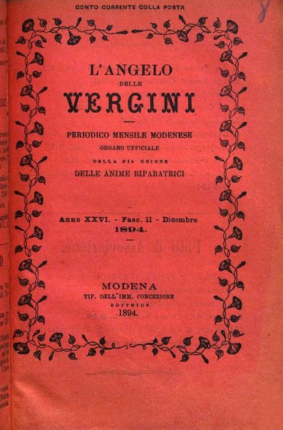 L'angelo delle vergini periodico mensile modenese