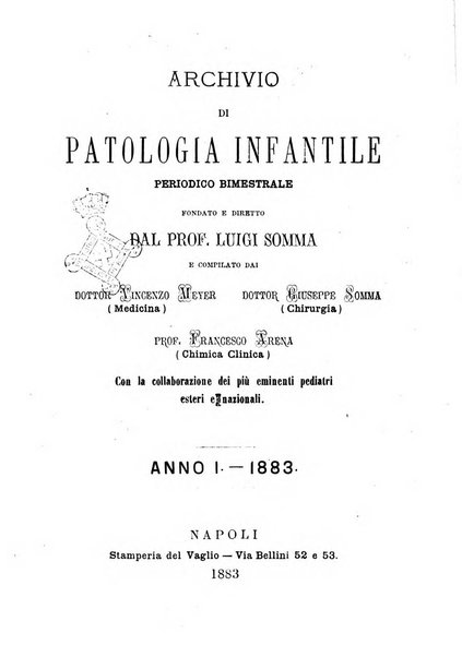 Archivio di patologia infantile