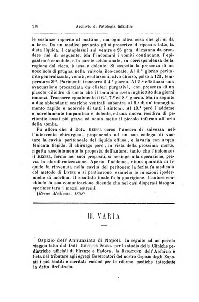 Archivio di patologia infantile