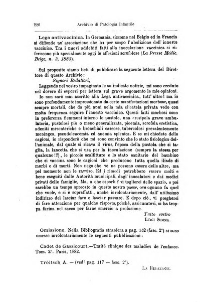 Archivio di patologia infantile