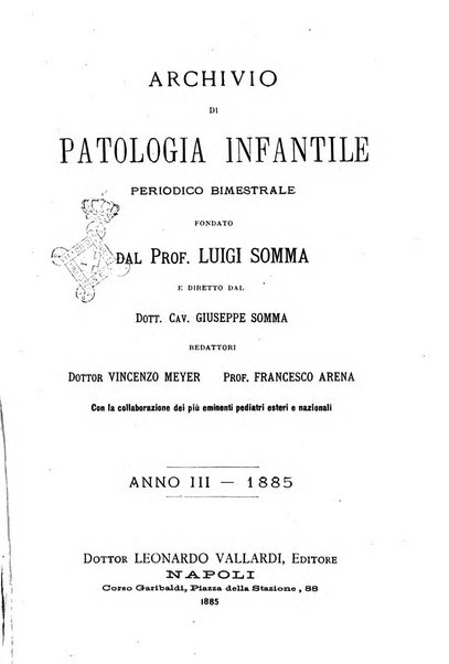 Archivio di patologia infantile