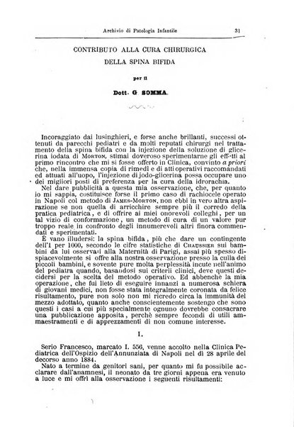 Archivio di patologia infantile