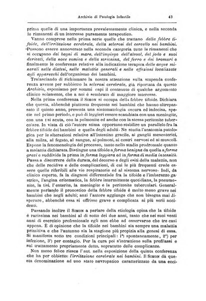 Archivio di patologia infantile