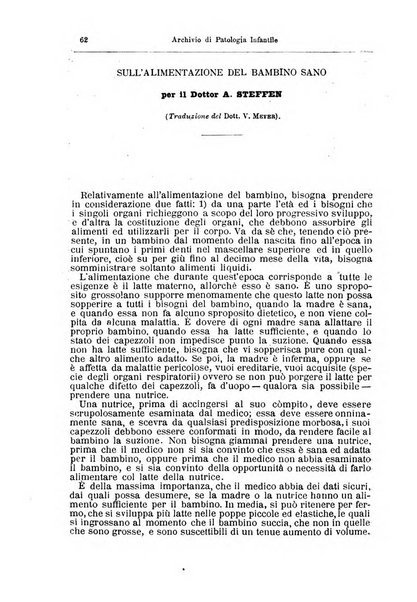 Archivio di patologia infantile